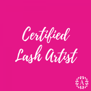 Pink Course Title Page for Certified Lash Artist Course at Ambitions
